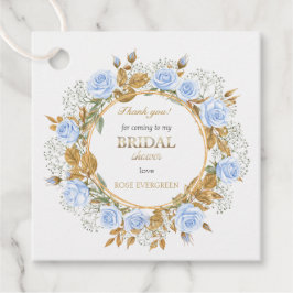 Vielen Dank Elegant Dusty Blue Rose Baby's Breathe Geschenkanhänger