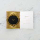 Vielen Dank Elegant Gold Black Dankeskarte (Innenseite)