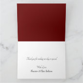 Vielen Dank Elegant Hearts Gold Handwriting Red Dankeskarte (Innenseite)