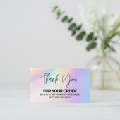 Vielen Dank Elegant Holographic instagram Discount Visitenkarte (Stehend Vorderseite)