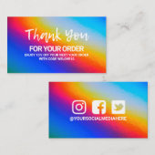 Vielen Dank Elegant Holographic instagram Discount Visitenkarte (Vorne/Hinten)