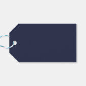 Vielen Dank - Elegant Navy Blue Gastgeschenk Hochz Geschenkanhänger (Rückseite Horizontal)