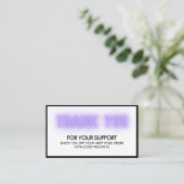 Vielen Dank Elegant Neon Trendy Instagram Discount Visitenkarte (Stehend Vorderseite)