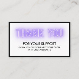 Vielen Dank Elegant Neon Trendy Instagram Discount Visitenkarte