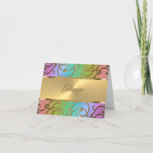 Vielen Dank Elegant Rainbow and Gold Filigree
