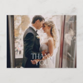 Vielen Dank Elegant Simple Wedding Foto Postcards Postkarte (Vorderseite)