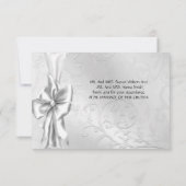 Vielen Dank Elegant Wedding Silver White Swans Her Einladung (Rückseite)