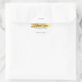 Vielen Dank! Elegante Hand Script Gold Template Runder Aufkleber (Tasche)