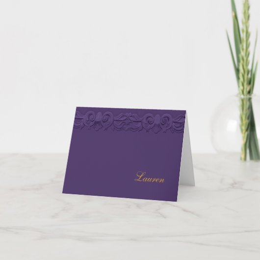 Vielen Dank Elegante Imitate Embossed Border Lila (Vorderseite)