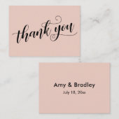 Vielen Dank Elegante Typografie Blush Gastgeschenk Begleitkarte (Vorne/Hinten)