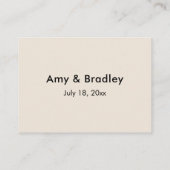 Vielen Dank Elegante Typografie Cream Gastgeschenk Begleitkarte (Rückseite)