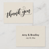 Vielen Dank Elegante Typografie Cream Gastgeschenk Begleitkarte (Vorne/Hinten)