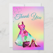 Vielen Dank Eleganter Glitzer Colorful Einladung (Rückseite)