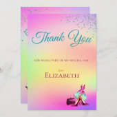 Vielen Dank Eleganter Glitzer Colorful Einladung (Vorne/Hinten)