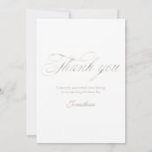 Vielen Dank Elegantes Silver Script Abschluss Foto Ankündigung (Rückseite)