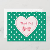 Vielen Dank, Emerald Green Heart Postkarte (Vorne/Hinten)