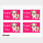 Vielen Dank Englisch Bulldog Puppy Dog Pink Sticke Rechteckiger Aufkleber (Blatt)