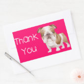 Vielen Dank Englisch Bulldog Puppy Dog Pink Sticke Rechteckiger Aufkleber (Umschlag)