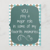 Vielen Dank Erinnerungen Zitat Postkarte (Vorderseite)