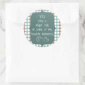 Vielen Dank Erinnerungen Zitat Runder Aufkleber (Tasche)