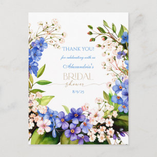Vielen Dank etwas Blau: Baby's Breath & Flax Postkarte