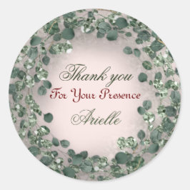 Vielen Dank Eucalyptus Birthday Mint Greenerity Ro Runder Aufkleber