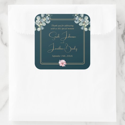 Vielen Dank, Eucalyptus Wedding Sticker (Tasche)