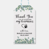 Vielen Dank Eukalyptus Pet Hund Leckerei Gastgesch Geschenkanhänger (Vorderseite)