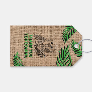 Vielen Dank, Eule und Blätter Geschenkanhänger