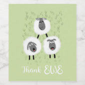 Vielen Dank, ewe Schafe Bauer Weihnachtsfeier Kera Weinetikett (Einzelnes Label)