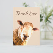 Vielen Dank, Ewe Sheep Animal Spaß Dankeskarte (Stehend Vorderseite)