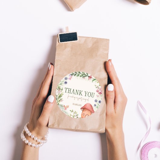 Vielen Dank, Fairy Enchanted Forest Gastgeschenk Runder Aufkleber