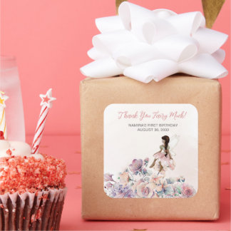 Vielen Dank Fairy viel Geburtstag Gefallen Quadratischer Aufkleber