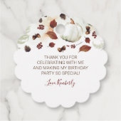 Vielen Dank Fall Birthday Party Geschenkanhänger (Rückseite)