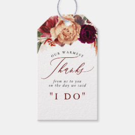 Vielen Dank Fall Blume botanische rustikale Geschenkanhänger