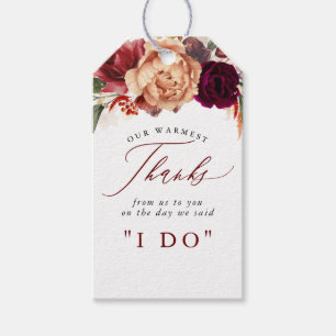 Vielen Dank Fall Blume botanische rustikale Geschenkanhänger