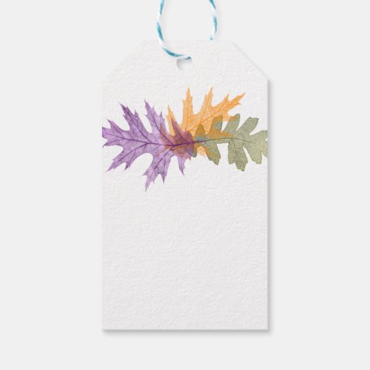 Vielen Dank Fall Foliage Elegantes Gold Script Geschenkanhänger (Rückseite)