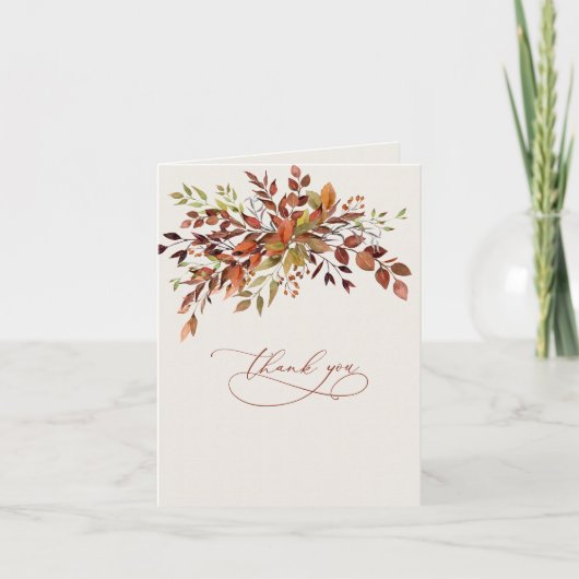 Vielen Dank Fall Minimalistische Skriptkarte (Vorderseite)