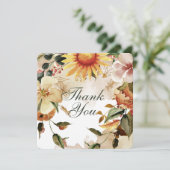 Vielen Dank Fall Themse mit Sonnenblumenrahmen Dankeskarte (Stehend Vorderseite)