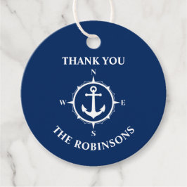 Vielen Dank Familie Name Compass Anchor Navy Blue Geschenkanhänger