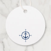 Vielen Dank Familie Name Compass Anchor Navy Blue Geschenkanhänger (Rückseite)