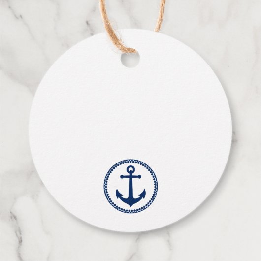 Vielen Dank Familie Name Nautical Sea Anchor Navy Geschenkanhänger (Rückseite)