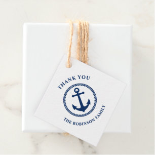 Vielen Dank Familie Name Nautical Sea Anchor Navy Geschenkanhänger