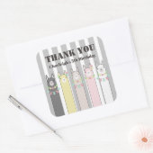 Vielen Dank, farbenfroh Llamas Kindergeburtstag Ge Quadratischer Aufkleber (Umschlag)