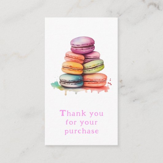 Vielen Dank, farbenfrohe Aquarellmacaroons Begleitkarte (Vorderseite)