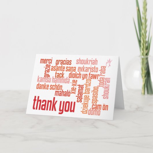 Vielen Dank, farbige rote Faltkarte Karte (Vorderseite)