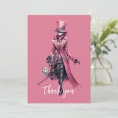 Vielen Dank, Fashion Steampunk Skeleton Ghost Dankeskarte (Stehend Vorderseite)