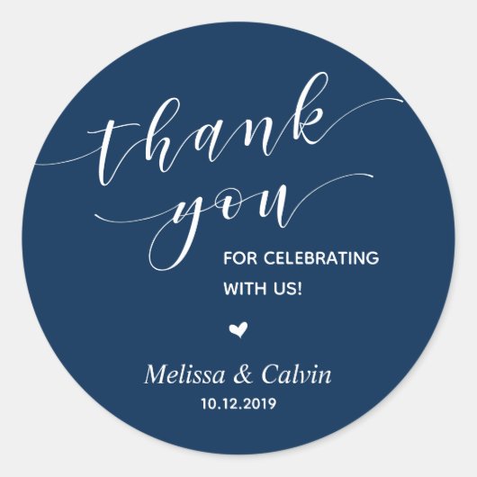 Vielen Dank, feiern mit uns, Hochzeit Probe Runder Aufkleber (Vorderseite)