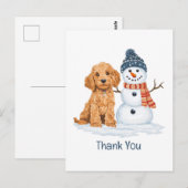 Vielen Dank Feiertag Winter Goldendoodle Hund Schn Postkarte (Vorne/Hinten)