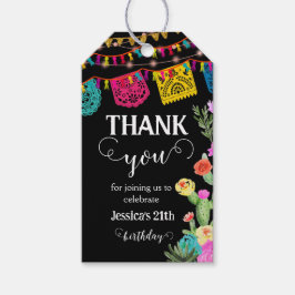 Vielen Dank Fiesta Cactus Mexican Floral Gift Tag Geschenkanhänger